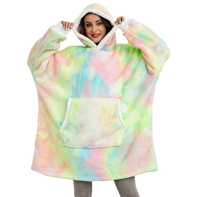 The Coziee | Oversized Tie-Dye Blanket Hoodie Sweatshirt