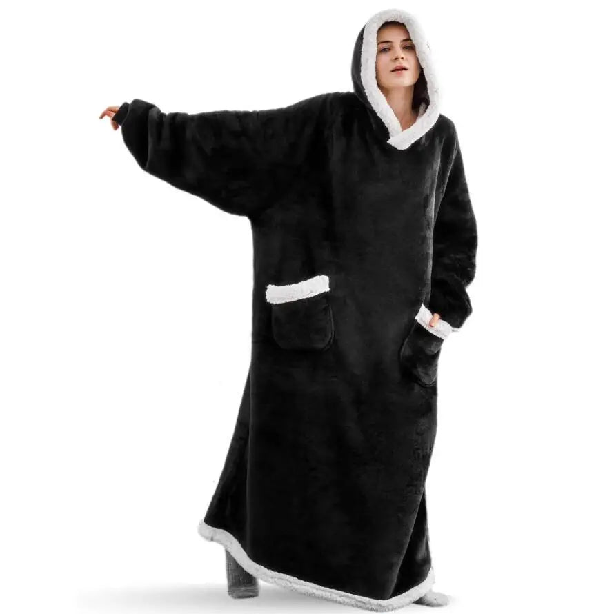 The Coziee | Super Long Fleece Blanket Hoodie – Wrap Yourself in Warmth