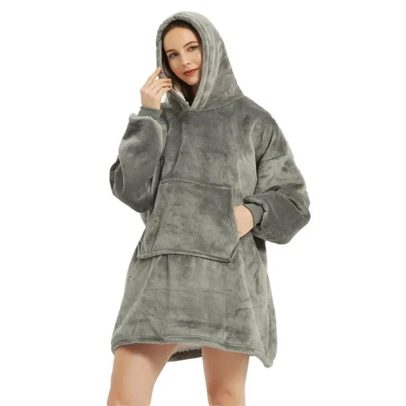 The Coziee | Ultra-Soft Flannel Hoodie Blanket – Perfect for Lounging & Relaxing