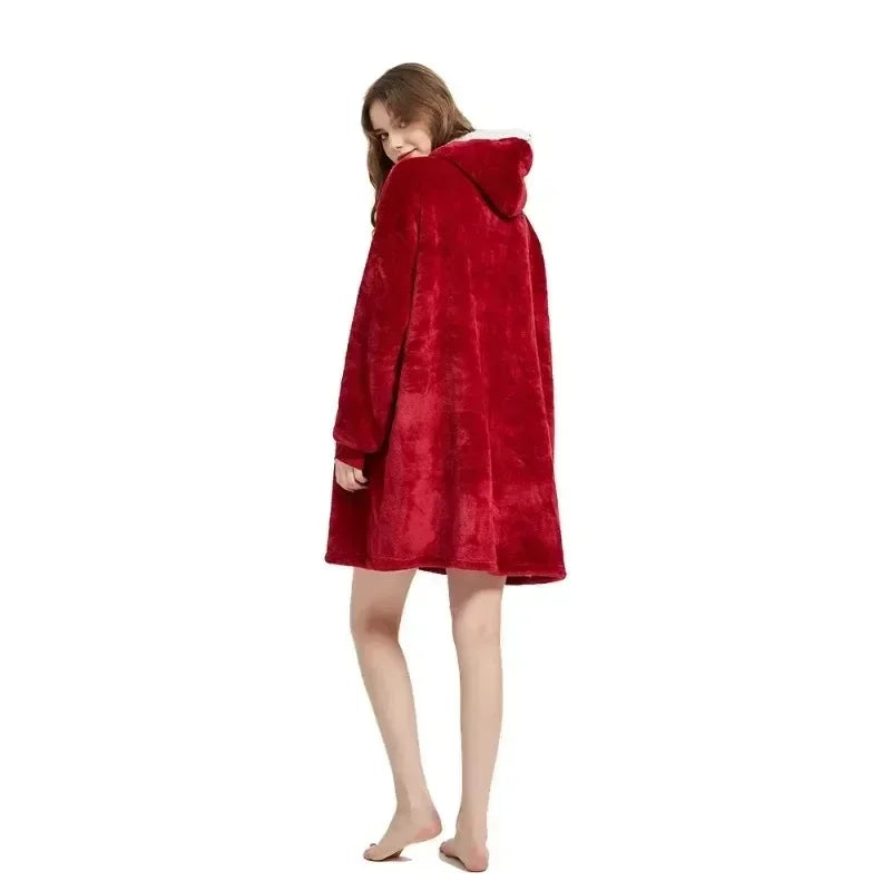 The Coziee | Ultra-Soft Flannel Hoodie Blanket – Perfect for Lounging & Relaxing