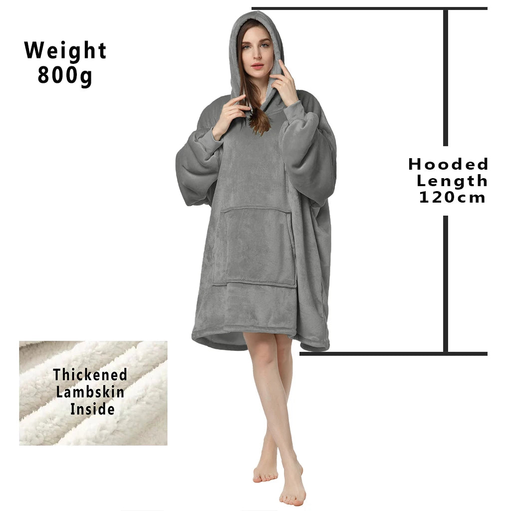 The Coziee | Oversized Flannel Blanket Hoodie – Snuggle in Ultimate Warmth