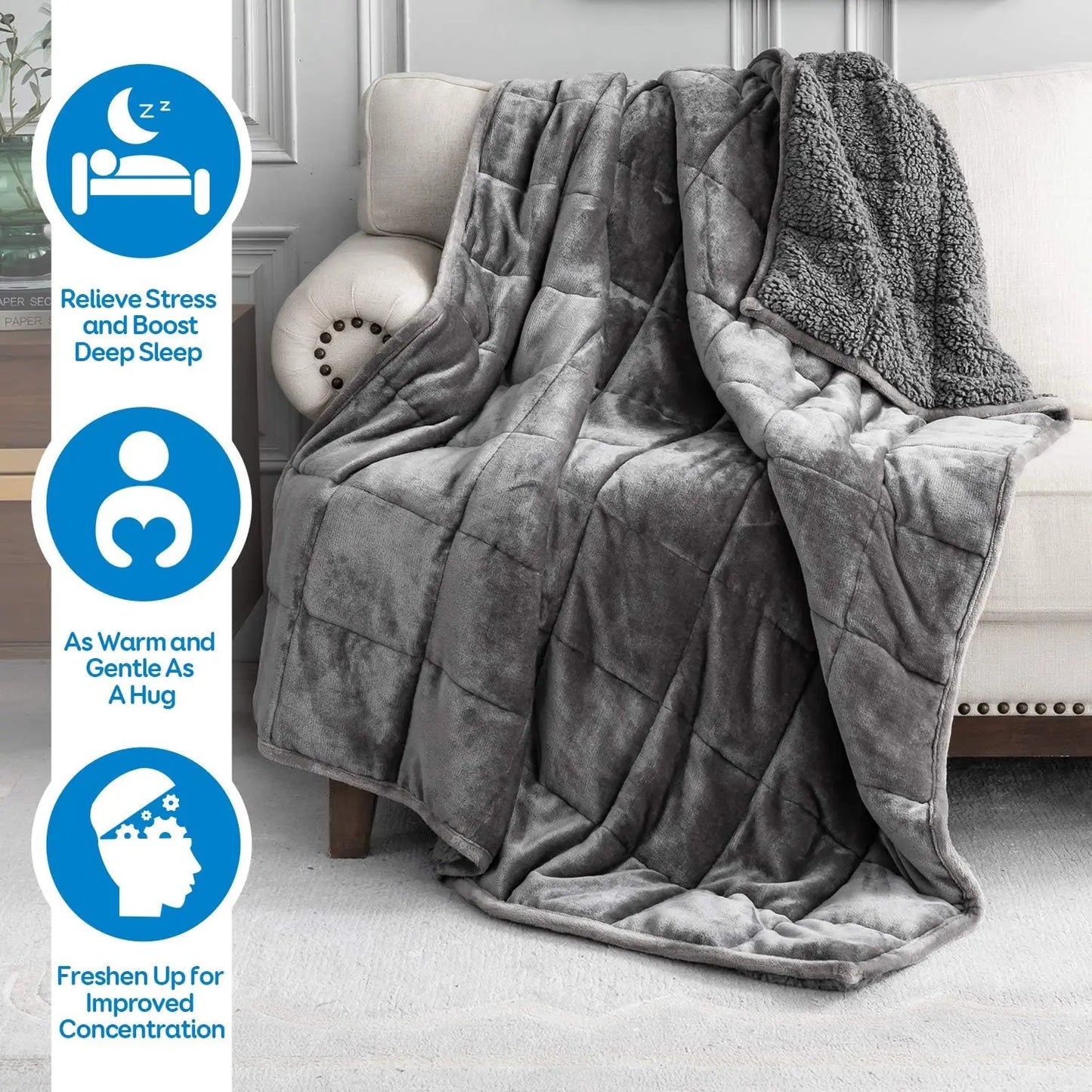 The Coziee | 15 lbs Queen-Size Weighted Blanket – Ultimate Comfort & Calming Warmth