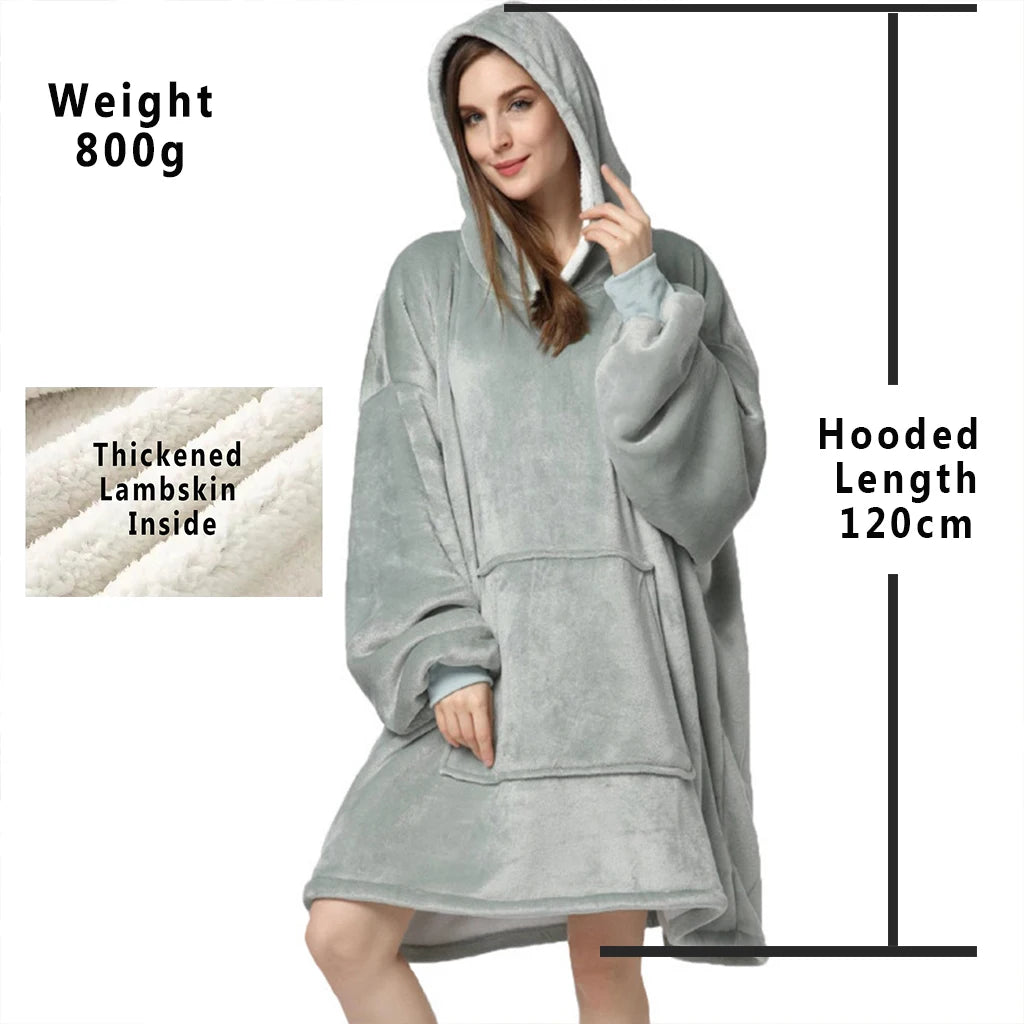 The Coziee | Oversized Flannel Blanket Hoodie – Snuggle in Ultimate Warmth