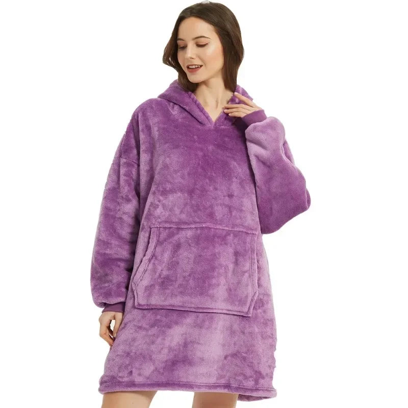 The Coziee | Ultra-Soft Flannel Hoodie Blanket – Perfect for Lounging & Relaxing