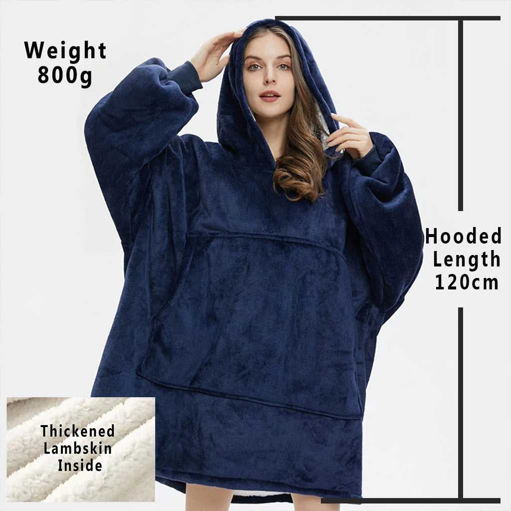 The Coziee | Oversized Flannel Blanket Hoodie – Snuggle in Ultimate Warmth