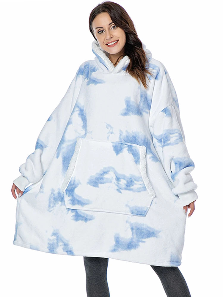 The Coziee | Oversized Tie-Dye Blanket Hoodie Sweatshirt