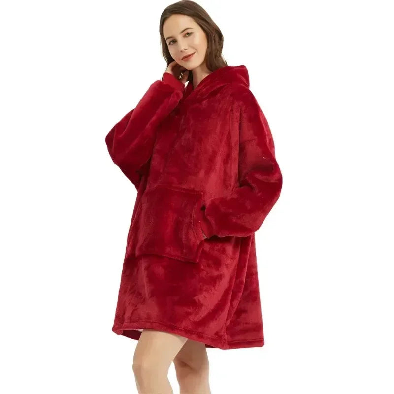 The Coziee | Ultra-Soft Flannel Hoodie Blanket – Perfect for Lounging & Relaxing