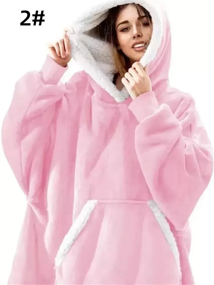 The Coziee | Oversized Flannel Blanket Hoodie – Snuggle in Ultimate Warmth