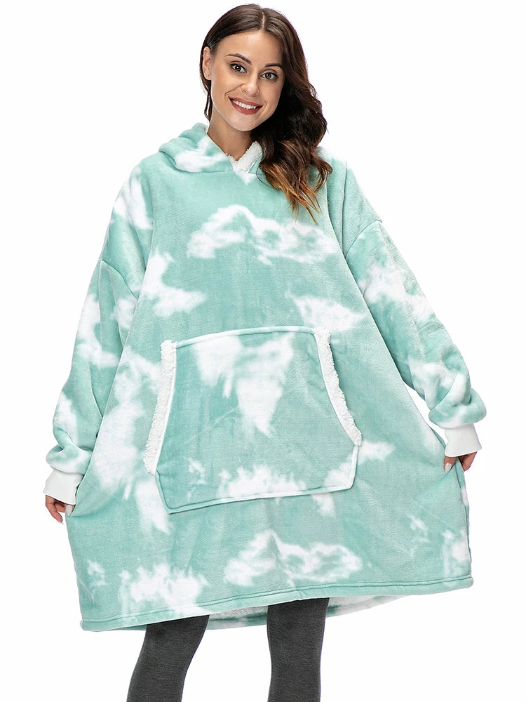 The Coziee | Oversized Tie-Dye Blanket Hoodie Sweatshirt