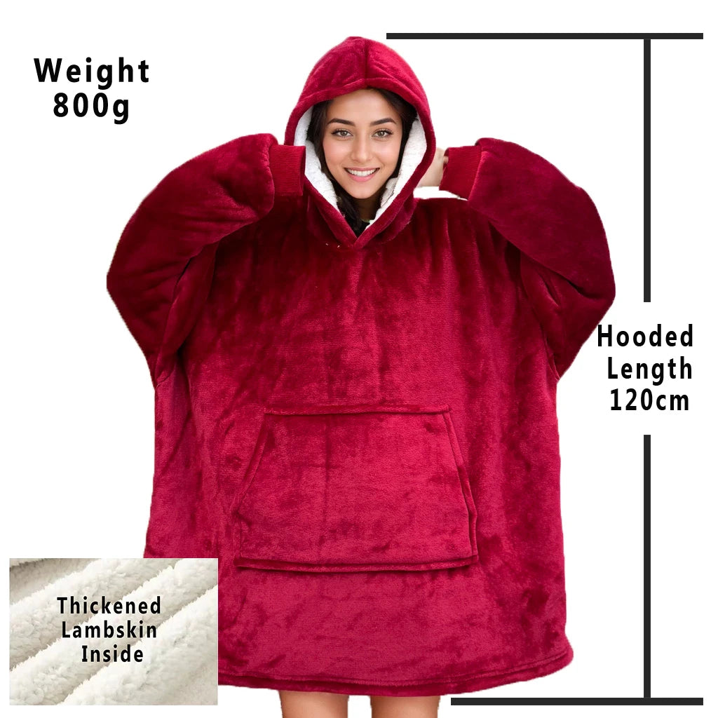 The Coziee | Oversized Flannel Blanket Hoodie – Snuggle in Ultimate Warmth