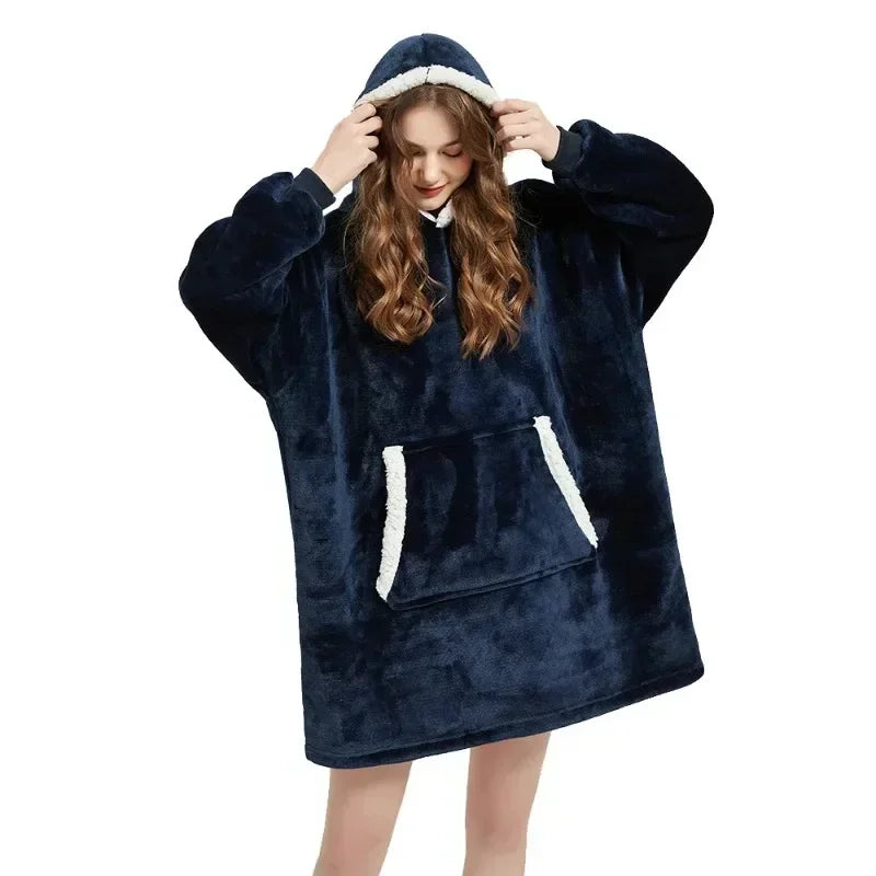 The Coziee | Ultra-Soft Flannel Hoodie Blanket – Perfect for Lounging & Relaxing