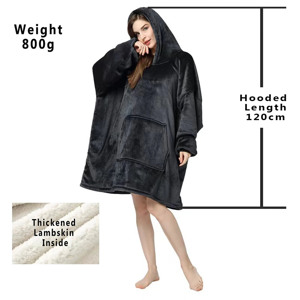 The Coziee | Oversized Flannel Blanket Hoodie – Snuggle in Ultimate Warmth