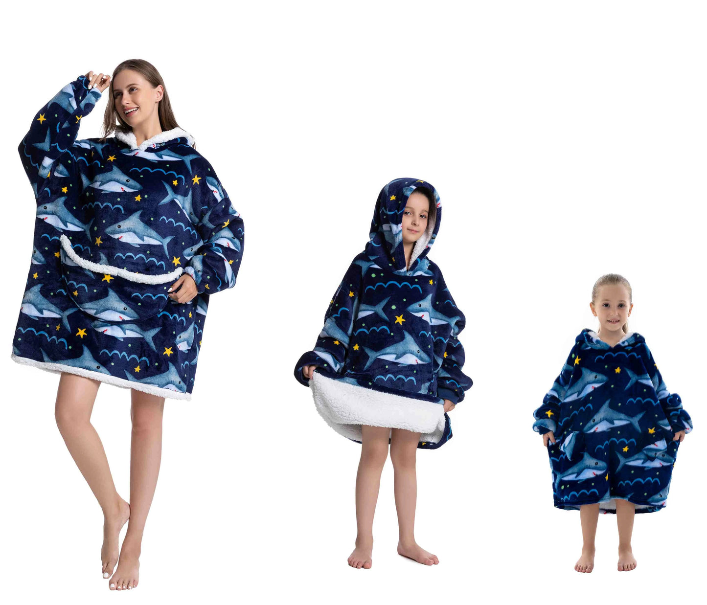 The Coziee | Oversized Printed Hoodie Blanket Sweatshirt