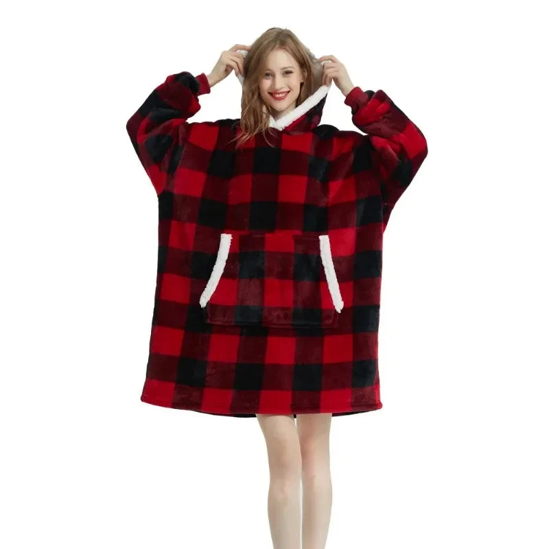 The Coziee | Ultra-Soft Flannel Hoodie Blanket – Perfect for Lounging & Relaxing