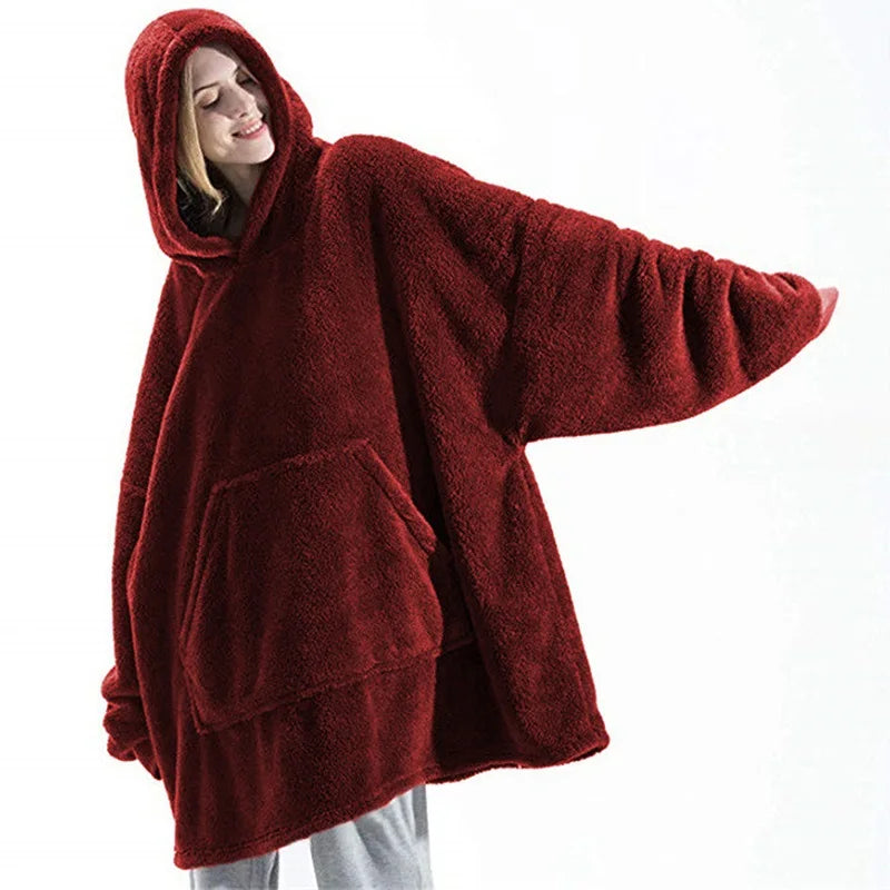 The Coziee | Solid Oversized Blanket Hoodie Sweatshirt