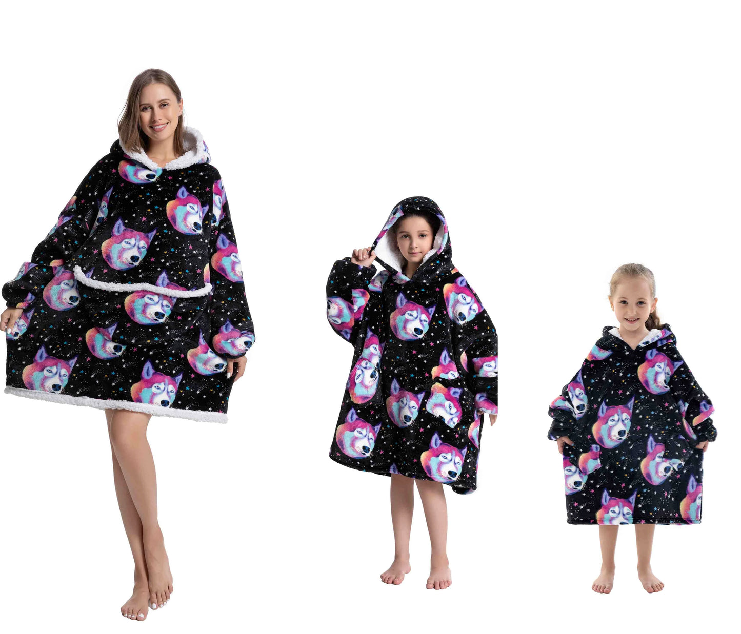 The Coziee | Oversized Printed Hoodie Blanket Sweatshirt