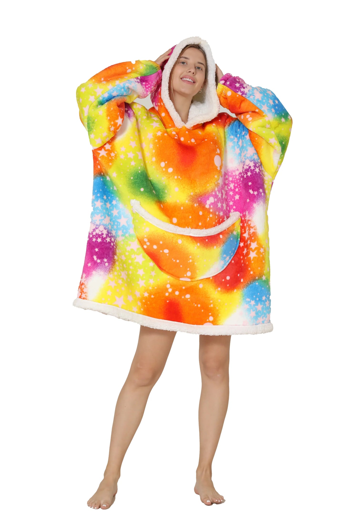 The Coziee | Oversized Printed Hoodie Blanket Sweatshirt