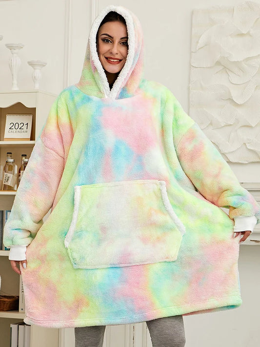 The Coziee | Oversized Tie-Dye Blanket Hoodie Sweatshirt